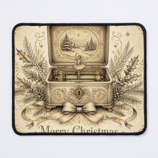 Item preview, Music Box - Ivory Vintage Christmas Illustration designed and sold by SunnyDesign82.