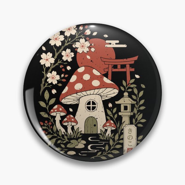 Item preview, Japanese Mushroom Cottage Torii Gate Sakura designed and sold by crouchingpixel.