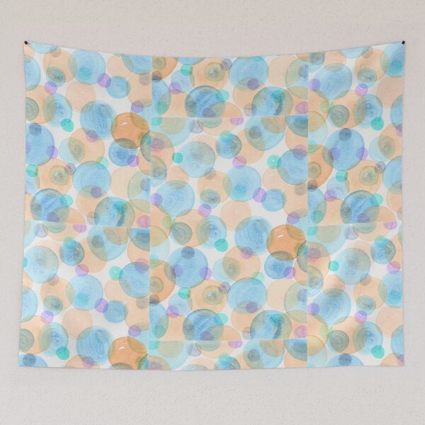 Item preview, Pastel Blue Peach and Mint Watercolour Circles designed and sold by ArithraStudio.