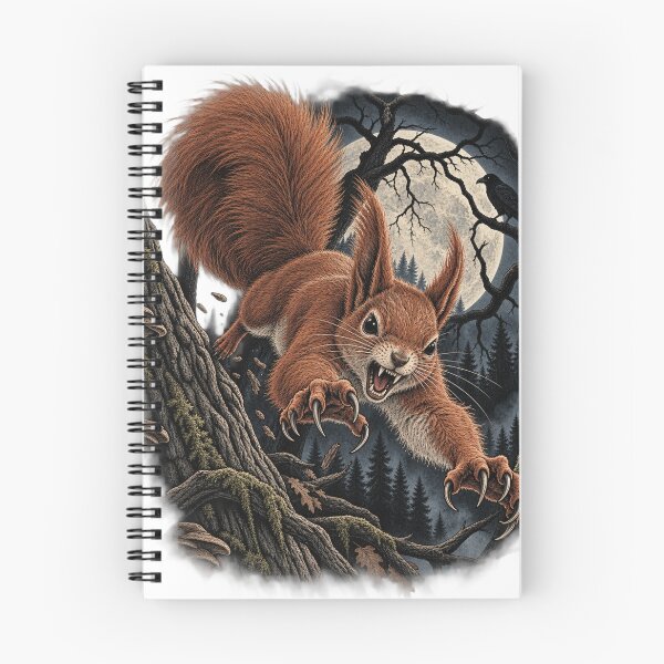 Item preview, Angry Squirrel in Dark Forest – Creepy Woodland Art designed and sold by RKWSHOP.