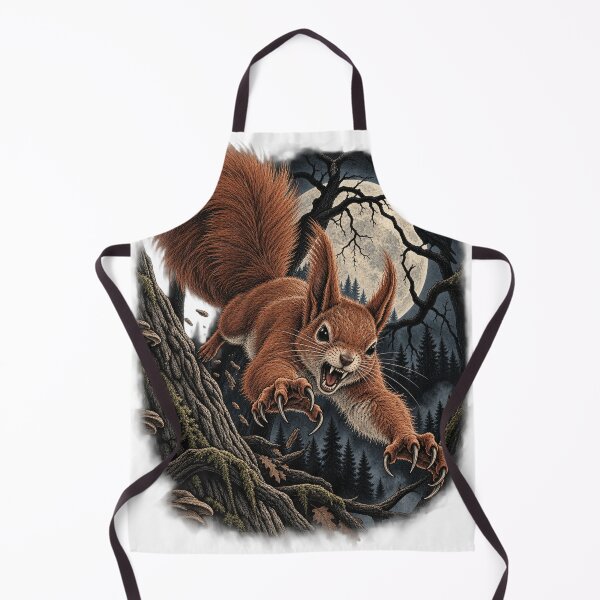 Item preview, Angry Squirrel in Dark Forest – Creepy Woodland Art designed and sold by RKWSHOP.