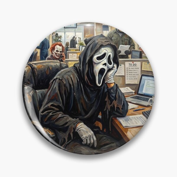 Artikelvorschau, Killer Monday Horrorfilm-Bösewichte im Büro - Lustige Halloween-Kunst entworfen und verkauft von Silly Goose Party.