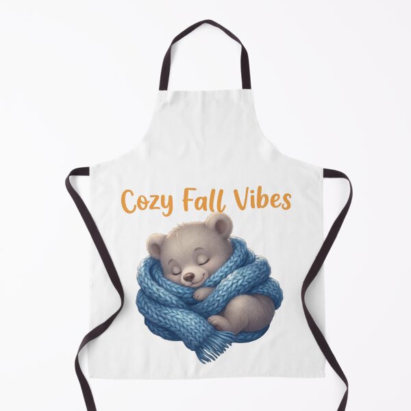 Item preview, Cozy Fall Vibes Cute Sleeping Bear Wrapped in Blue Scarf Autumn Aesthetic Gift designed and sold by ChameleonStars.