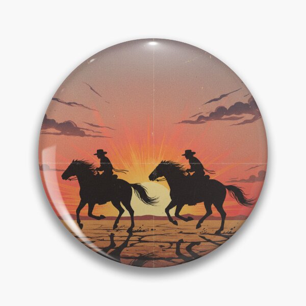 Item preview, Vintage Western sunset style: silhouette of two cowboys on horseback designed and sold by MatildeStore.