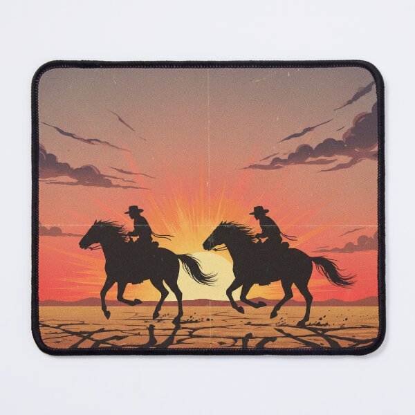 Item preview, Vintage Western sunset style: silhouette of two cowboys on horseback designed and sold by MatildeStore.