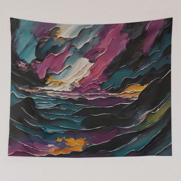 Item preview, Cosmic Ocean Abstract Stormy Seascape designed and sold by Serene Strokes Art.