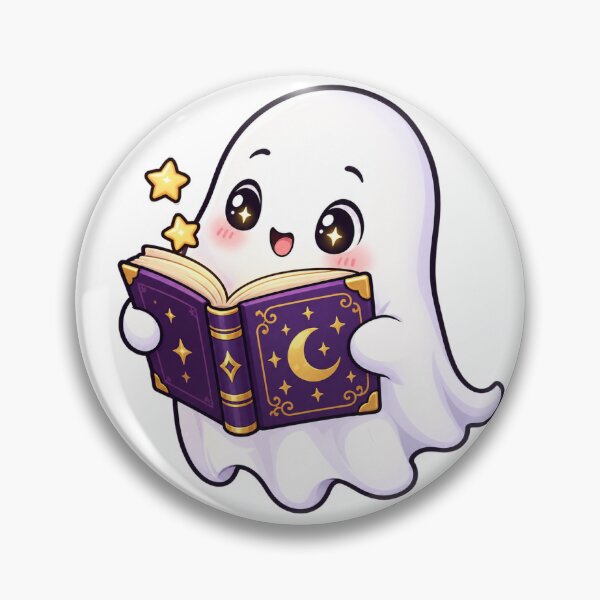 Item preview, Cute Ghost Reading a Magical Spellbook designed and sold by DavidH0918.