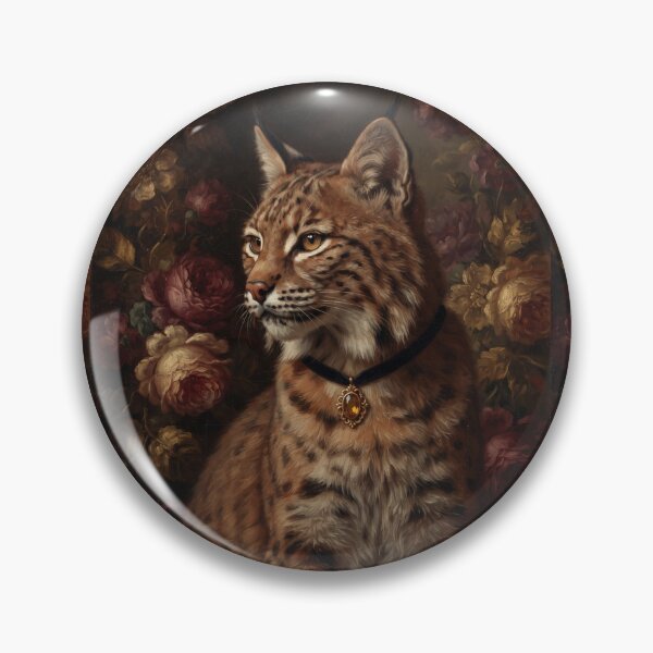 Item preview, Noble Lynx Portrait with Amber Gem Necklace designed and sold by Real Beast Art.