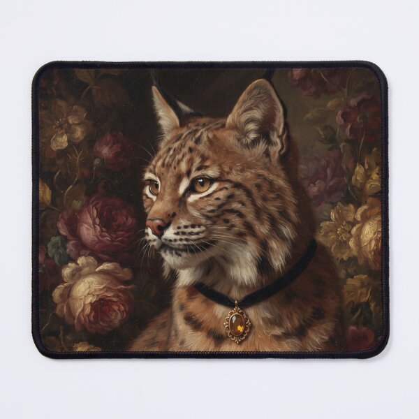 Item preview, Noble Lynx Portrait with Amber Gem Necklace designed and sold by Real Beast Art.