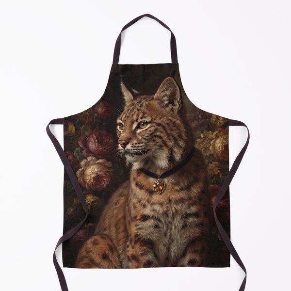 Item preview, Noble Lynx Portrait with Amber Gem Necklace designed and sold by Real Beast Art.