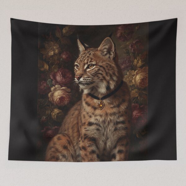 Item preview, Noble Lynx Portrait with Amber Gem Necklace designed and sold by Real Beast Art.