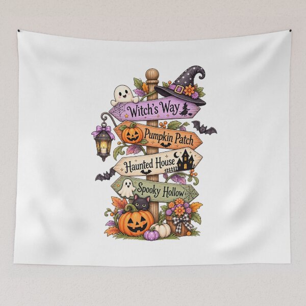 Item preview, Spooky Cute Halloween Sign-post designed and sold by Lori Winslow Designs.