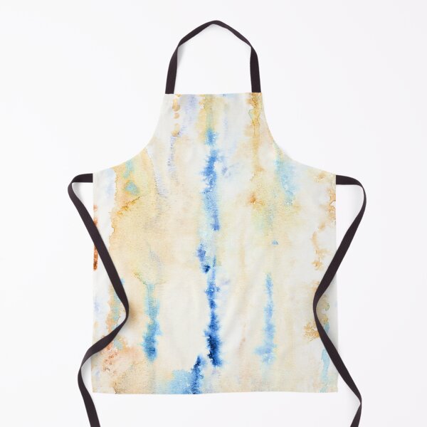 Item preview, Blue and Ochre Abstract Watercolour Rain designed and sold by ArithraStudio.