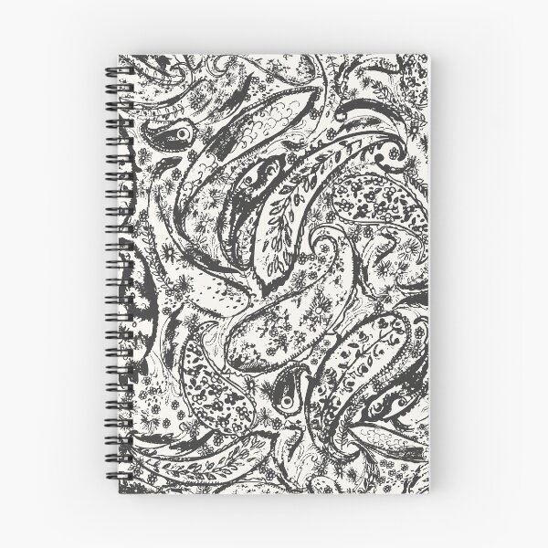 Item preview, Black and white boho shabby chick paisley pattern designed and sold by bokasin.