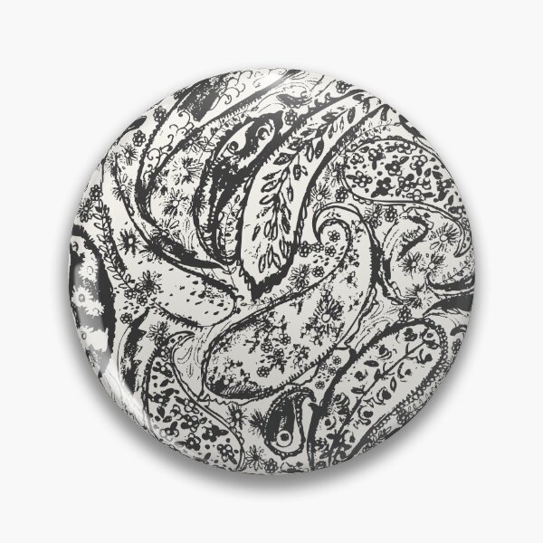Item preview, Black and white boho shabby chick paisley pattern designed and sold by bokasin.