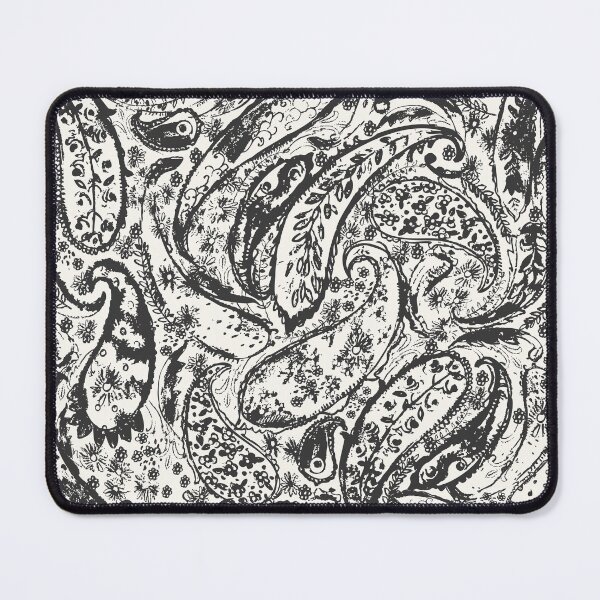 Item preview, Black and white boho shabby chick paisley pattern designed and sold by bokasin.