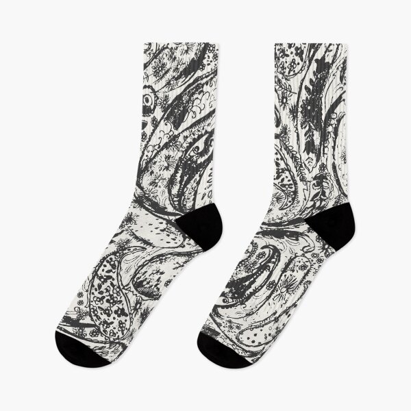 Item preview, Black and white boho shabby chick paisley pattern designed and sold by bokasin.
