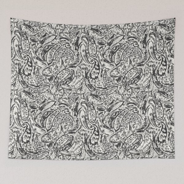 Item preview, Black and white boho shabby chick paisley pattern designed and sold by bokasin.
