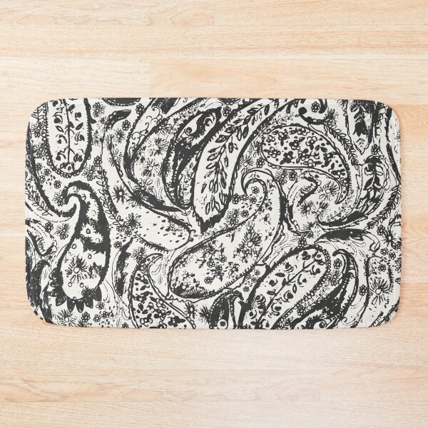 Item preview, Black and white boho shabby chick paisley pattern designed and sold by bokasin.