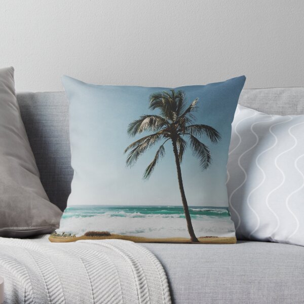 Palm Tree By The Beach Throw Pillow