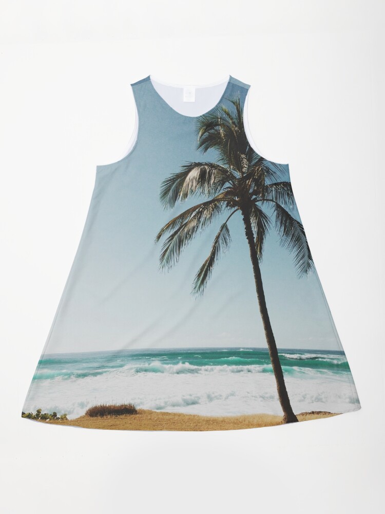 green and white palm tree dress Isn't She Something Cotton Green Tropical Palm Print Maxi Dress main image 0