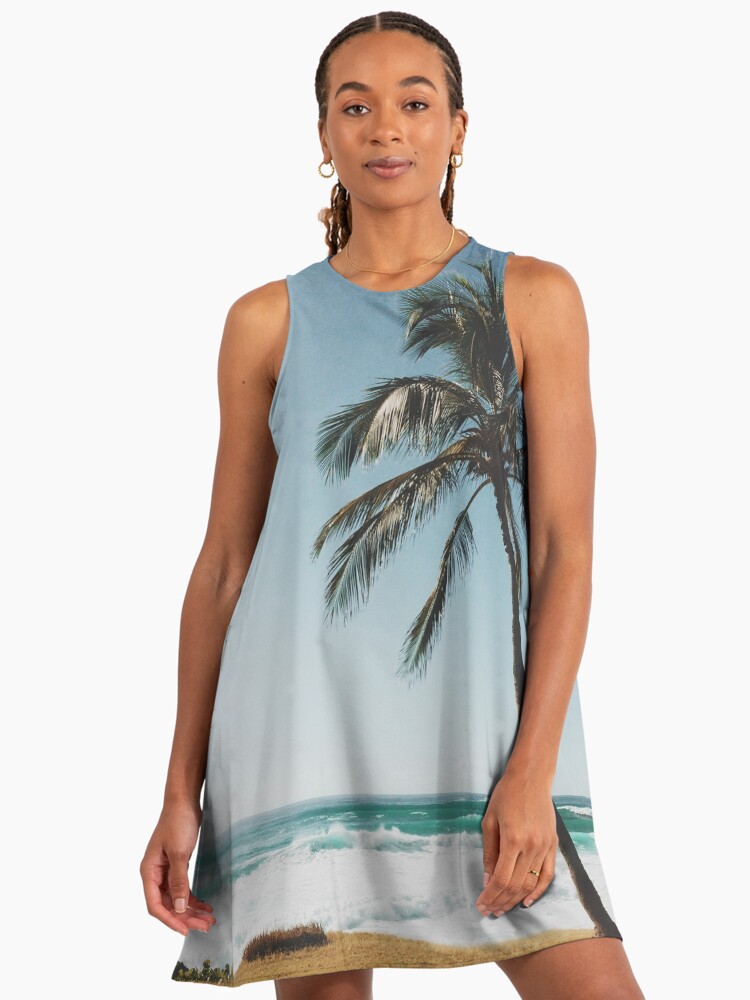 green and white palm tree dress Farm Rio Palm Tree Dress main image 0