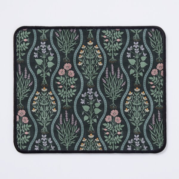 Item preview, Vintage Herbarium Botanical Cottage Plants In Sage Green On Dark Muted Teal  designed and sold by EliveraDesigns.