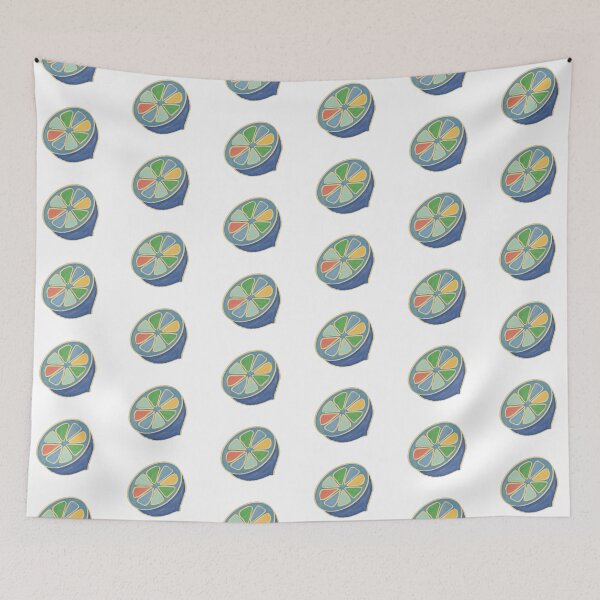 Item preview, Blue & Green Lemon Citrus Slice - Colourful Fruit Illustration designed and sold by iampaulmorris.