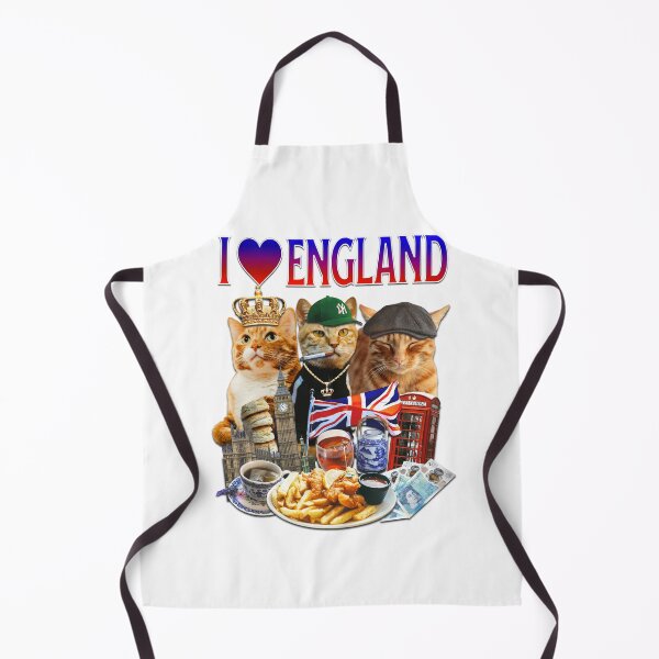 Item preview, I love England, I heart England funny ironic cursed gen z cat design orange cats uk flag London designed and sold by DisgustangCO.