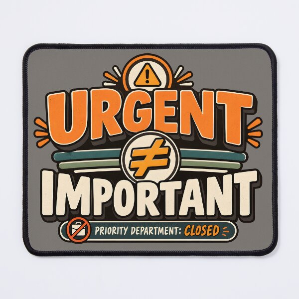Item preview, Urgent ≠ Important | Office Humor designed and sold by Stikaro.