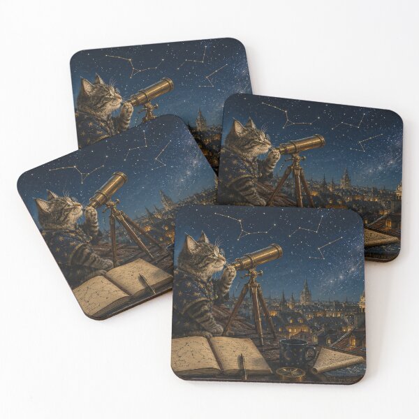 Item preview, Cat Astronomer Under Starry Sky designed and sold by ArcaneVisionArt.