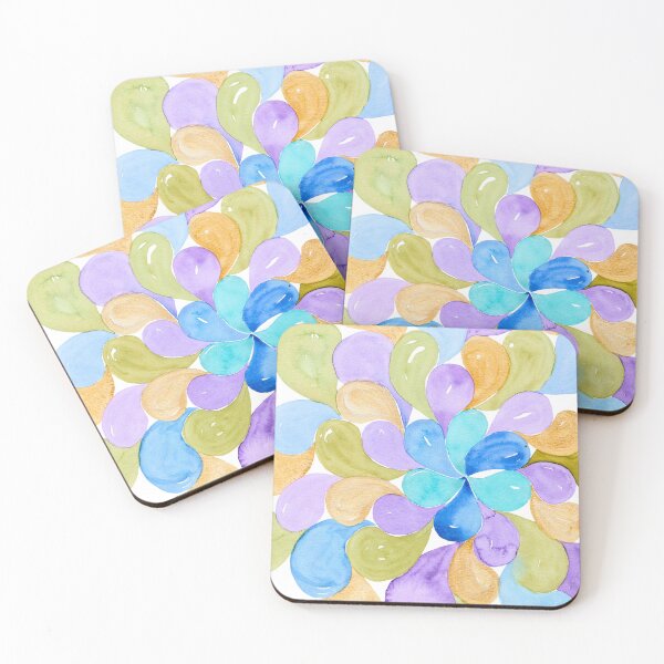 Item preview, Lavender Sage and Gold Abstract Petal Pattern designed and sold by ArithraStudio.