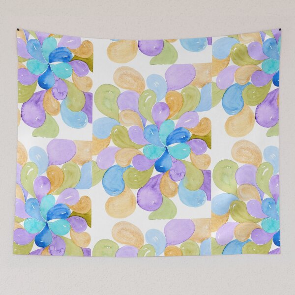 Item preview, Lavender Sage and Gold Abstract Petal Pattern designed and sold by ArithraStudio.