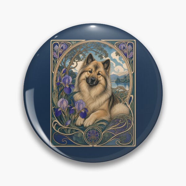 Item preview, Eurasier Dog Art Nouveau Iris Floral Design designed and sold by AntiqueImages.