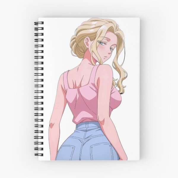 Item preview, Blonde Anime Girl Pink Tank Top Denim Jeans Waifu Art designed and sold by BlackSyeth.