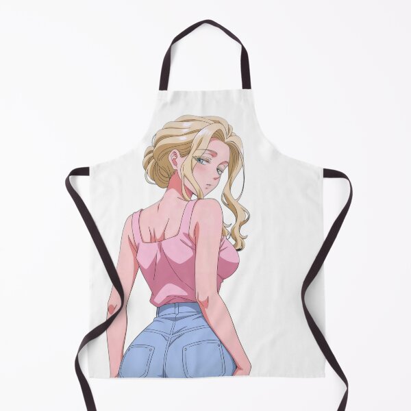 Item preview, Blonde Anime Girl Pink Tank Top Denim Jeans Waifu Art designed and sold by BlackSyeth.