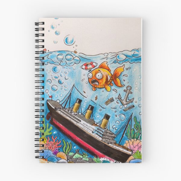 Item preview, Hand drawn Titanic goldfish underwater fantasy illustration  designed and sold by Esengaye.
