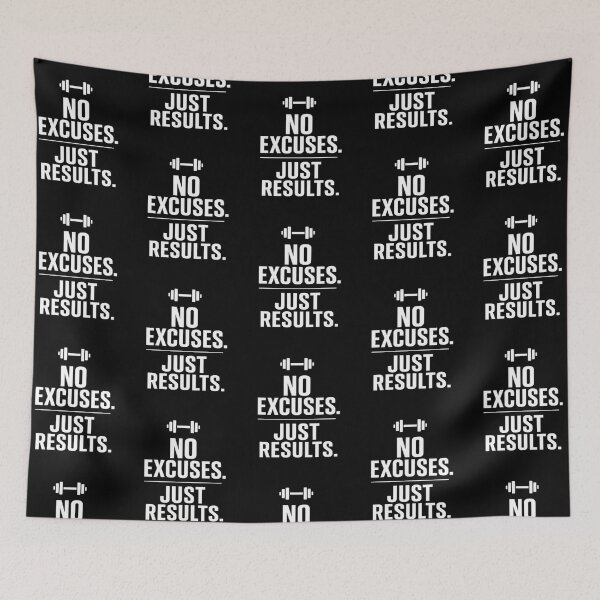 Item preview, No Excuses Just Results Gym Motivation designed and sold by creativerooney.