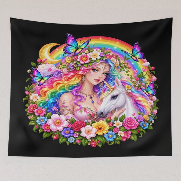Item preview, Rainbow Goddess – Magical Unicorn and Enchanted Colors designed and sold by TroviTutto.