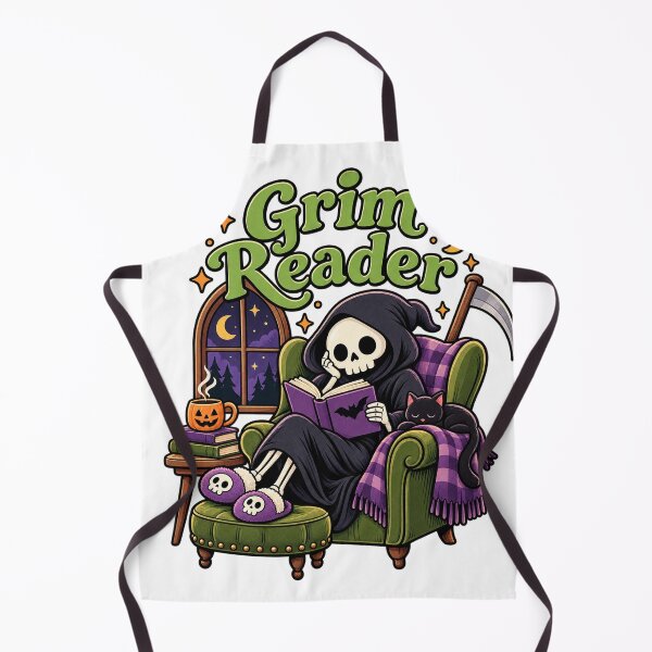 Item preview, Grim Reader Bookworm Pun Art designed and sold by GoCrafty.