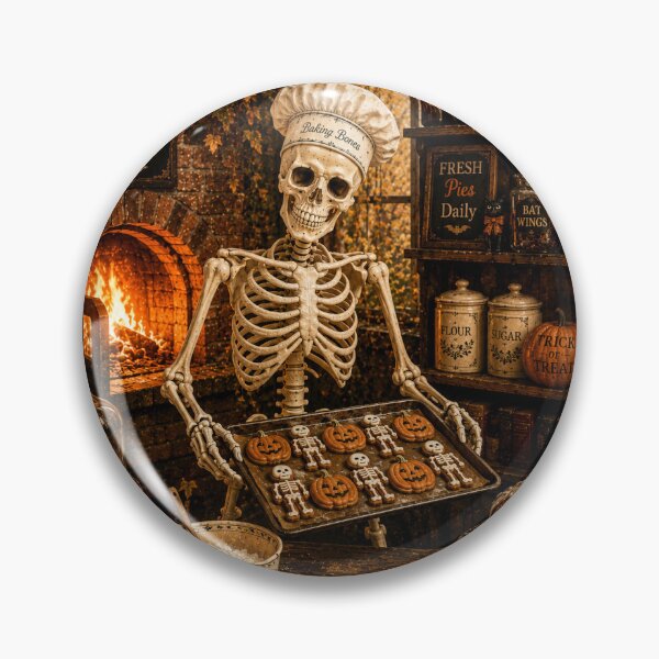 Item preview, Baking Bones — Cozy Halloween Skeleton Baker designed and sold by Novel Works Studio.