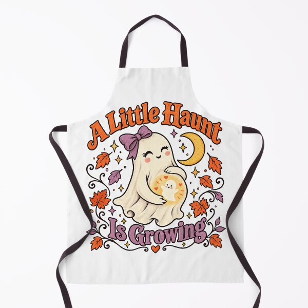 Aperçu de l'œuvre Un petit fantôme grandit – T-shirt mignon pour annoncer une grossesse sur le thème d'Halloween créée et vendue par My Gift Prints LLC.