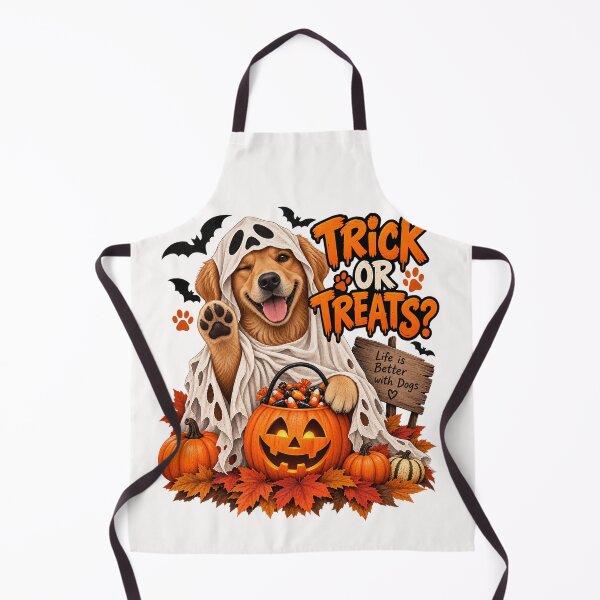 Item preview, Funny Halloween Dog – Trick or Treats Ghost Dog designed and sold by Nexavri Art.