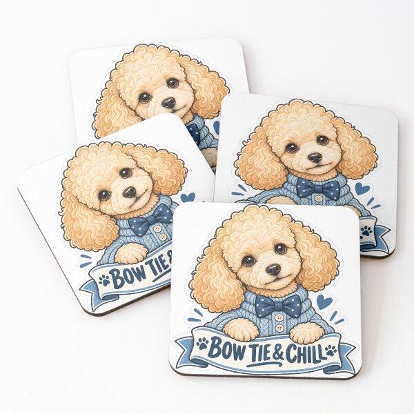 Item preview, Bow Tie & Chill – Cute Poodle Sticker designed and sold by ChicClicker.