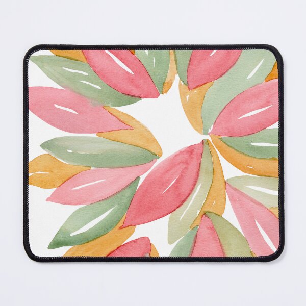 Item preview, Coral Sage and Ochre Watercolour Leaves designed and sold by ArithraStudio.