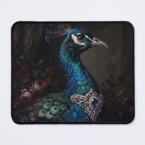Item preview, Regal Peacock Portrait with Sapphire Brooch Jewelry designed and sold by Real Beast Art.