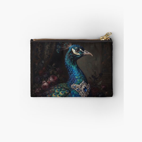 Item preview, Regal Peacock Portrait with Sapphire Brooch Jewelry designed and sold by Real Beast Art.