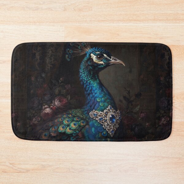 Item preview, Regal Peacock Portrait with Sapphire Brooch Jewelry designed and sold by Real Beast Art.