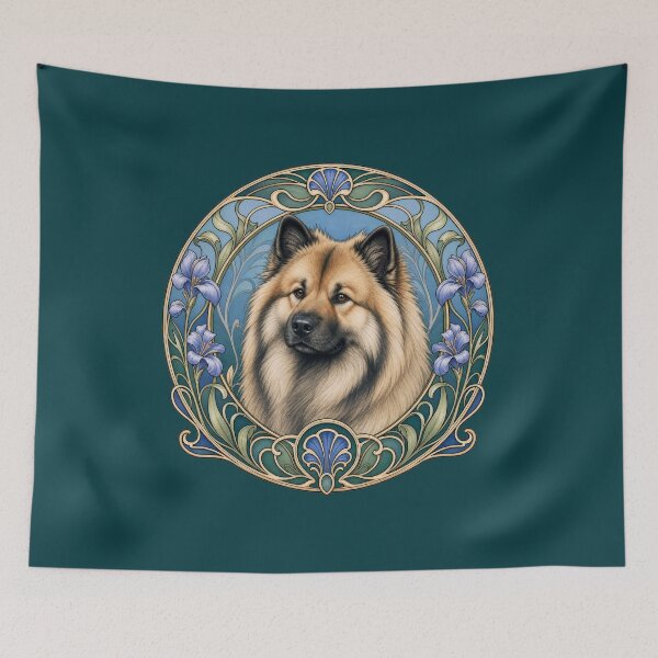 Item preview, Eurasier Dog Art Nouveau Floral Portrait designed and sold by AntiqueImages.