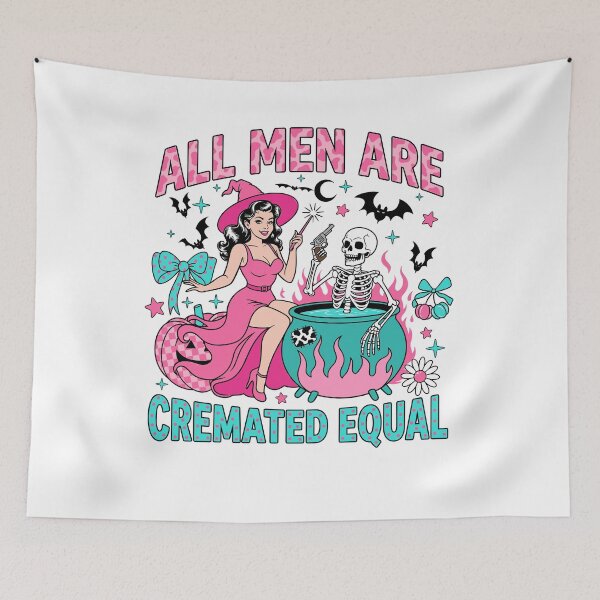 Item preview, All Men Are Cremated Equal Funny Witch Halloween designed and sold by KroghDs.